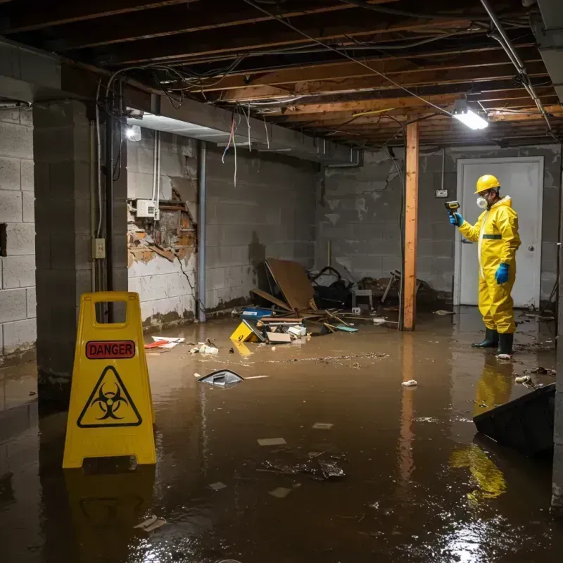 Flooded Basement Electrical Hazard in Darby, PA Property